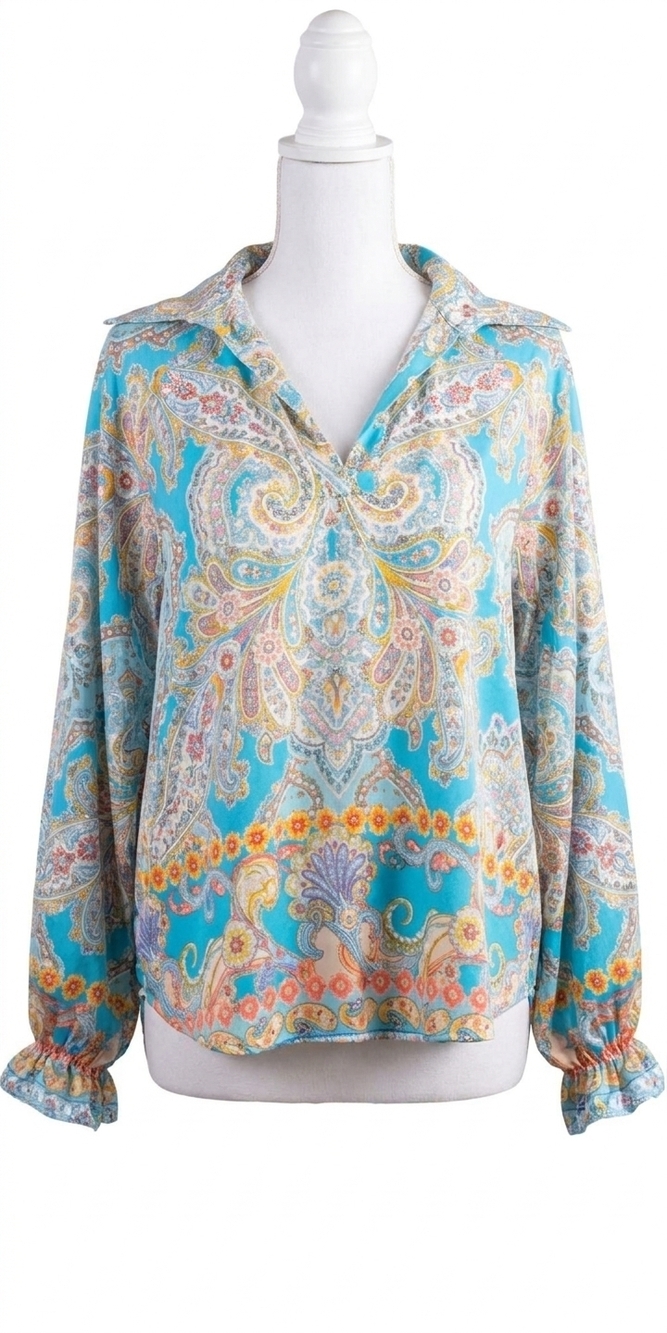 NEW GIGI MODA phebe blouse in turquoise